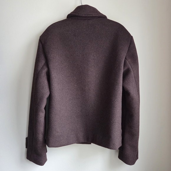 Abercrombie & Fitch EUC Dark Coffee Cropped Wool-Blend Coat XXS - Picture 3 of 16